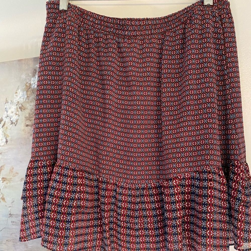 Copper key ruffle pull on skirt M‎
